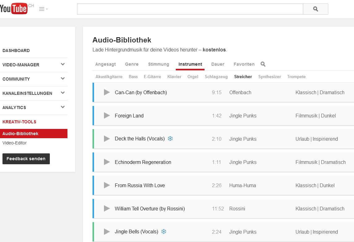 youtube audiobibliothek